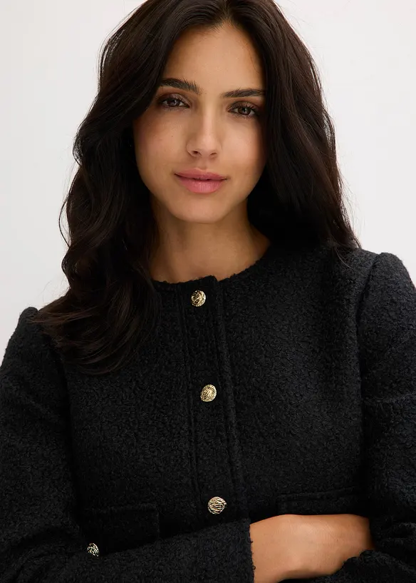 Blouson en maille bouclette douce, bonprix