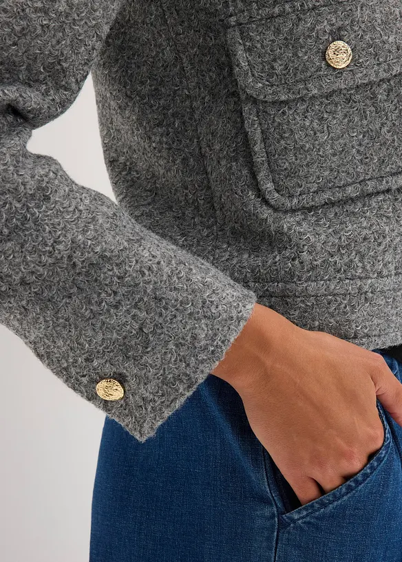 Blouson en maille bouclette douce, bonprix