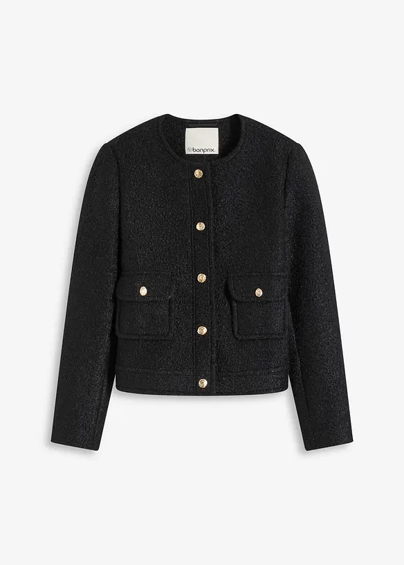 Blouson en maille bouclette douce, bonprix