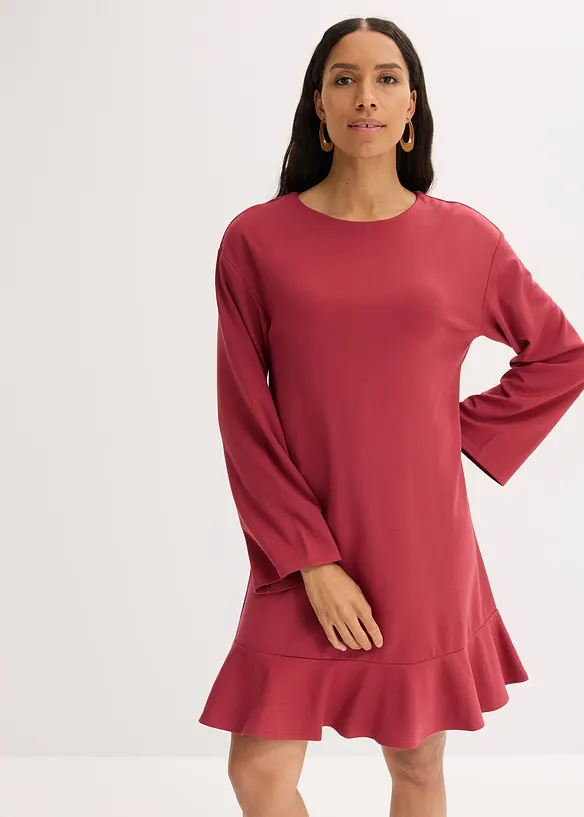 Robe courte à base volantée en jersey Milano, bonprix