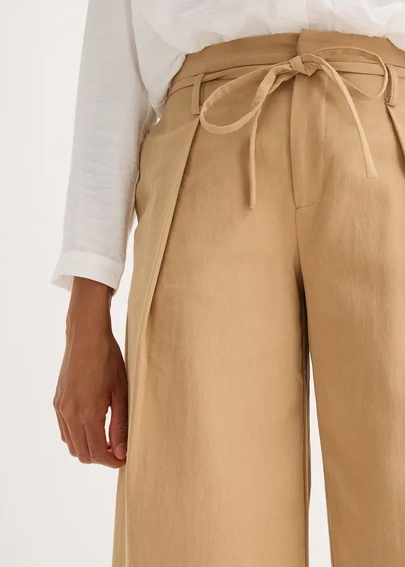 Pantalon à pinces et lien à nouer, bonprix