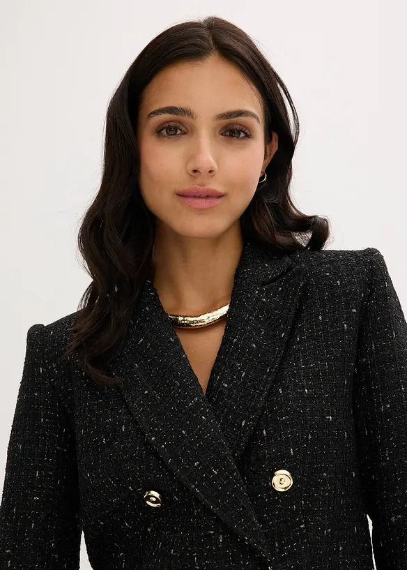 Blazer court en maille bouclette douce, bonprix