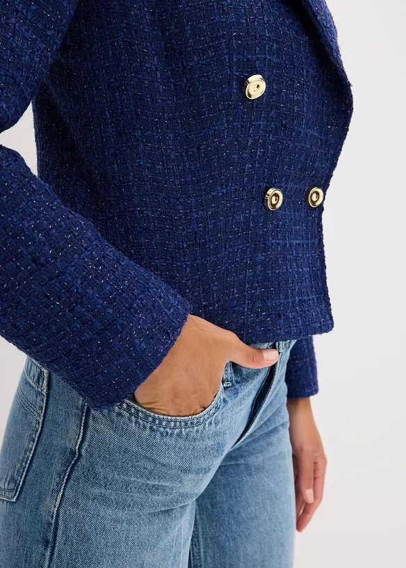 Blazer court en maille bouclette douce, bonprix