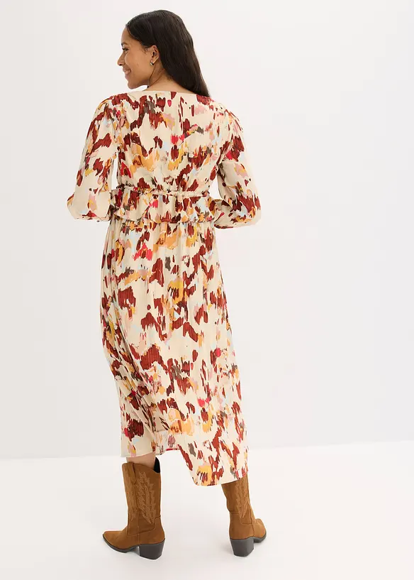 Robe midi imprimée avec lurex, bonprix