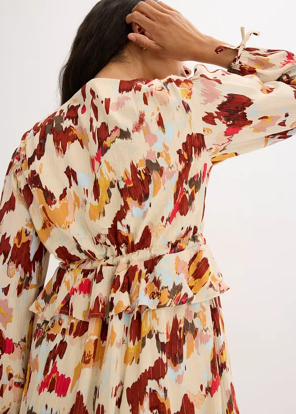 Robe midi imprimée avec lurex, bonprix