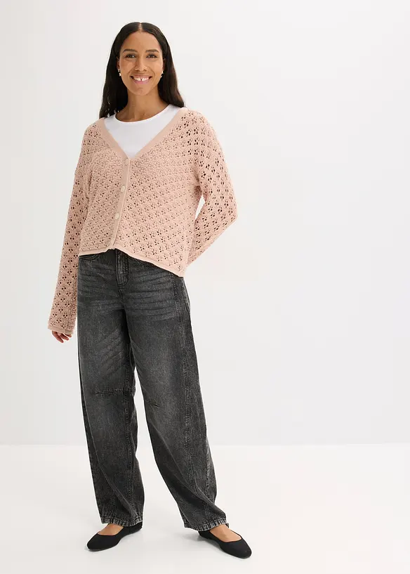 Gilet en maille ajourée, bonprix