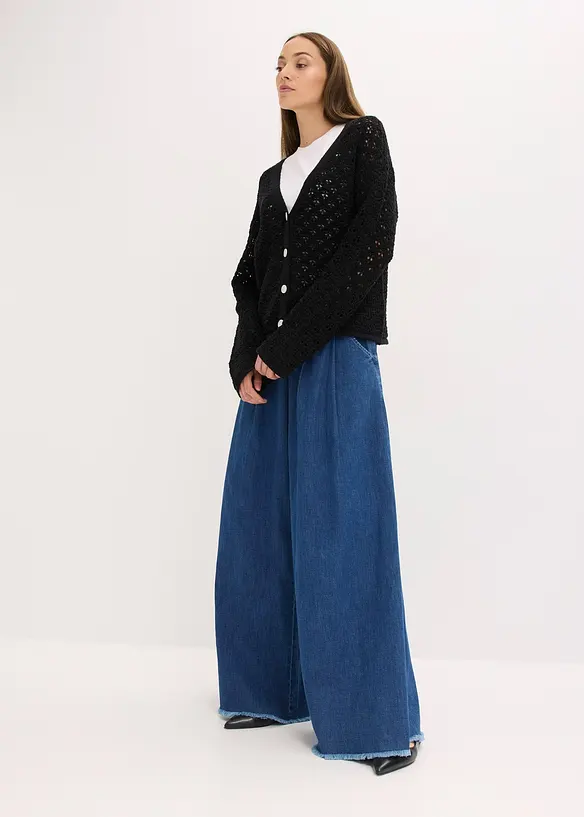 Gilet en maille ajourée, bonprix