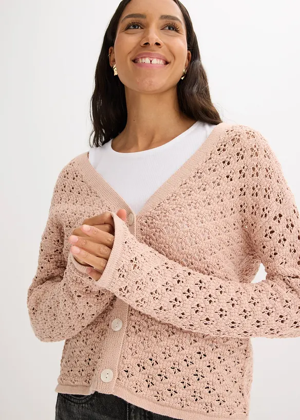 Gilet en maille ajourée, bonprix