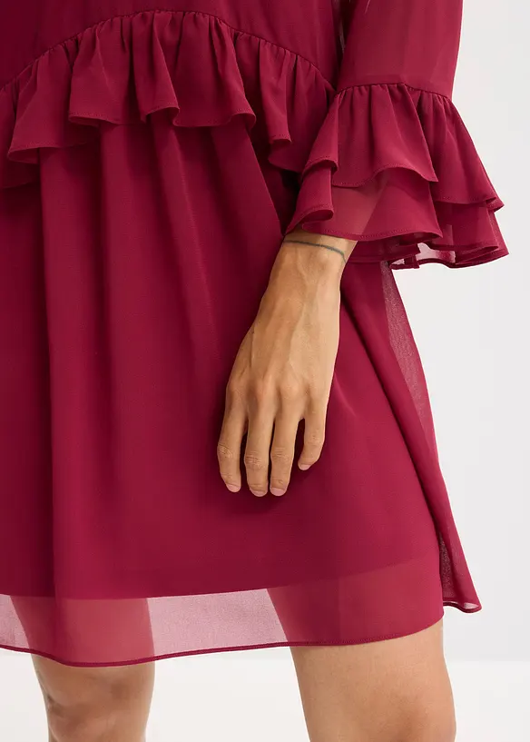 Robe en mousseline avec volants, bonprix