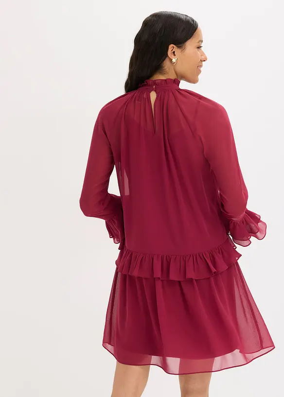 Robe en mousseline avec volants, bonprix