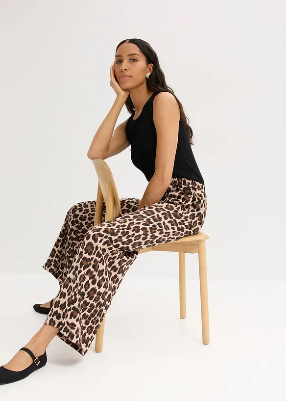 Pantalon palazzo en satin fluide, bonprix