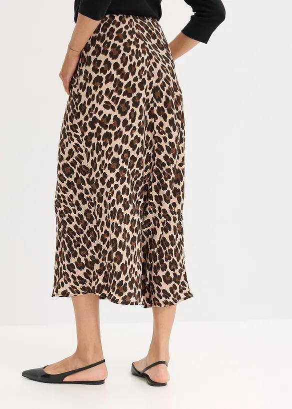 Jupe midi en satin fluide, bonprix