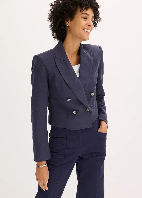 Blazer court avec épaulettes pour une silhouette structurée, bonprix