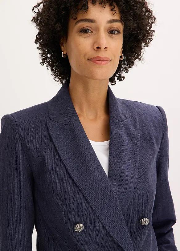 Blazer court avec épaulettes pour une silhouette structurée, bonprix