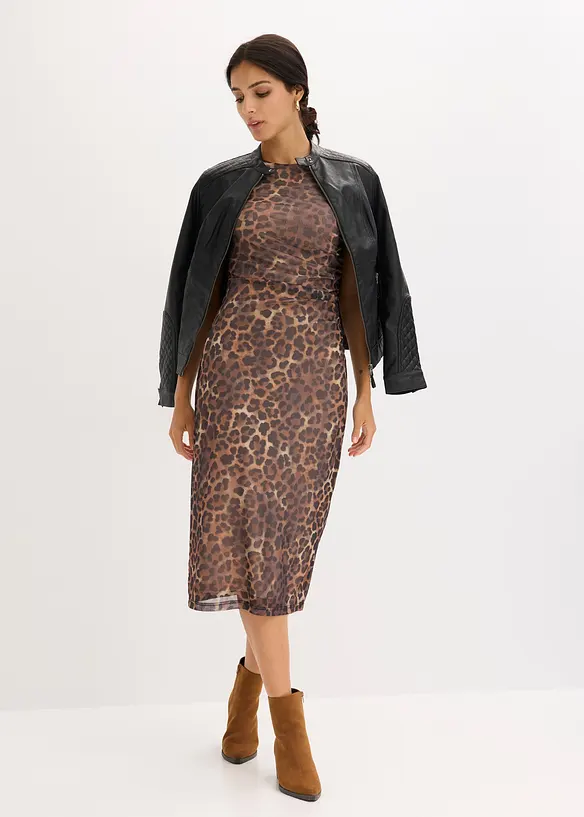 Robe midi en mesh doux, bonprix