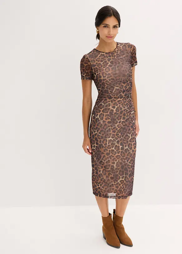 Robe midi en mesh doux, bonprix