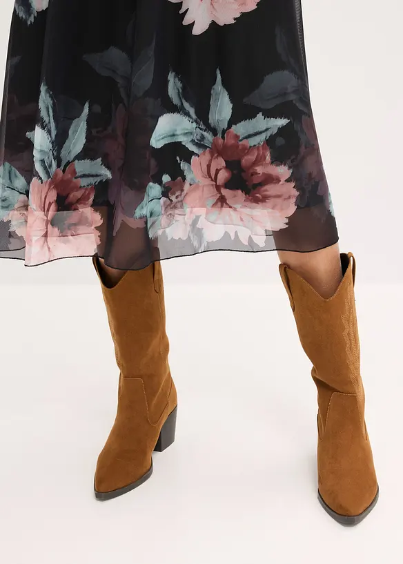 Robe midi en mesh doux, bonprix