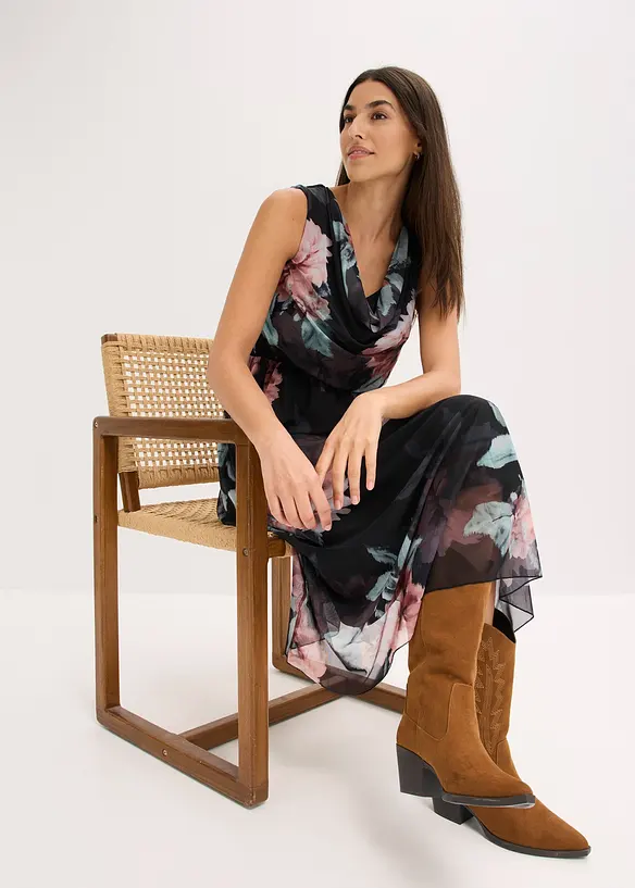 Robe midi en mesh doux, bonprix