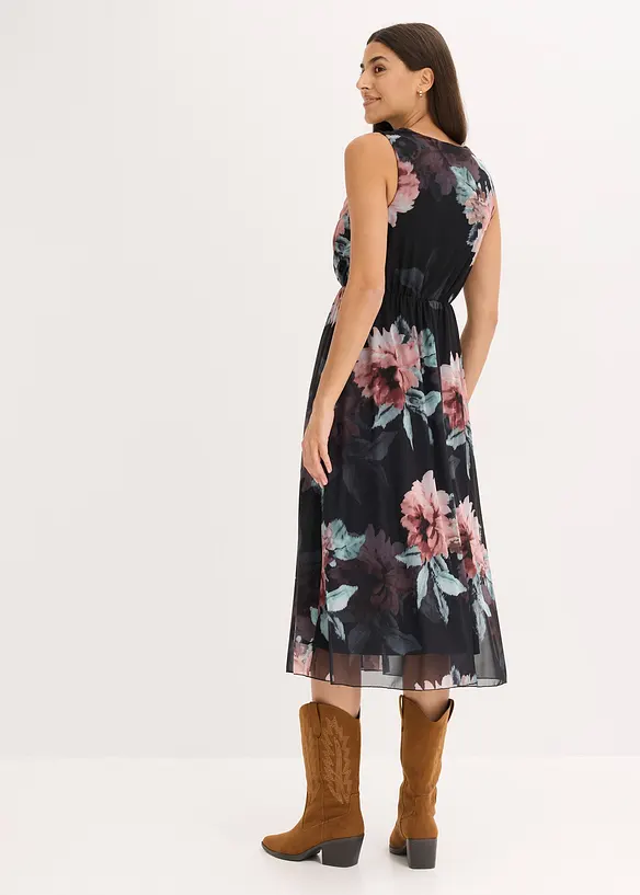 Robe midi en mesh doux, bonprix