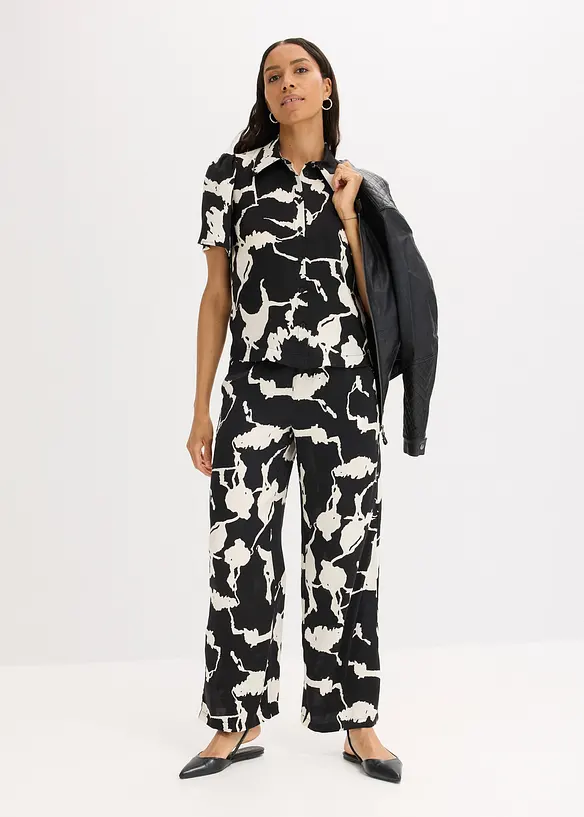 Pantalon palazzo en satin fluide, bonprix