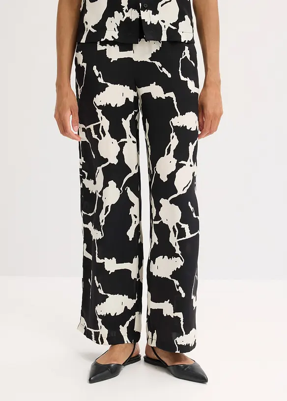 Pantalon palazzo en satin fluide, bonprix