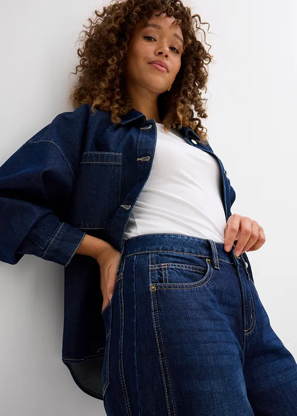 Jean balloon taille mi-haute, super doux, bonprix