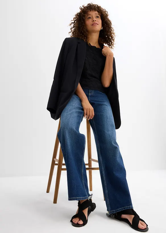 Jean droit, taille mi-haute, bonprix