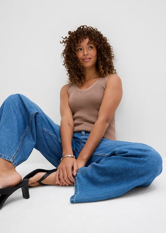 Jean large taille mi-haute, bonprix