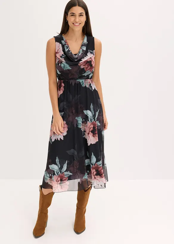 Robe midi en mesh doux, bonprix