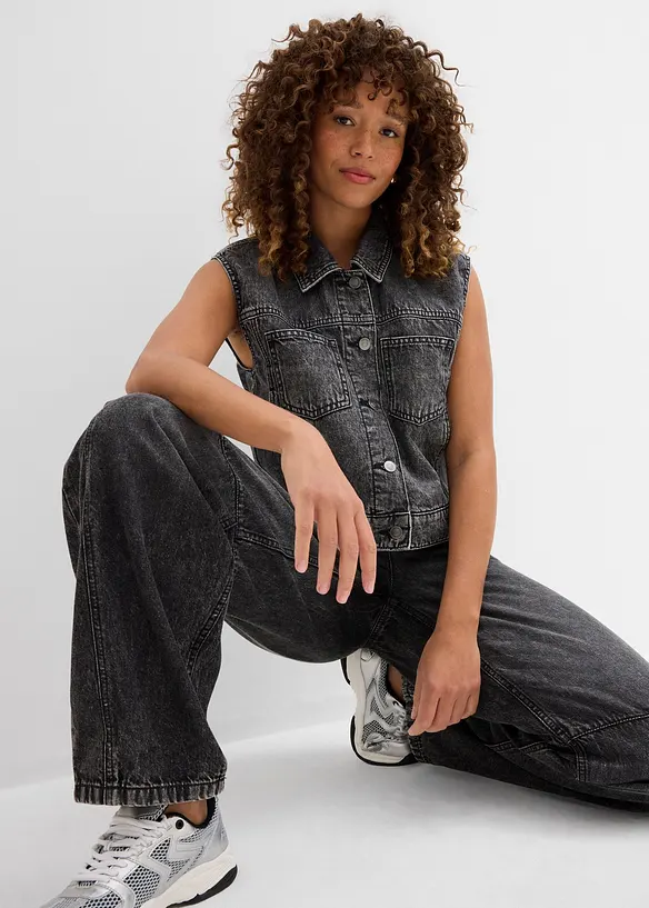 Gilet sans manches en jean, bonprix