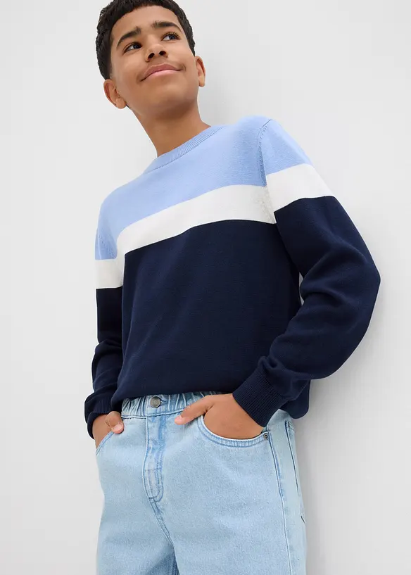 Jean droit, loose, à taille élastiquée, bonprix