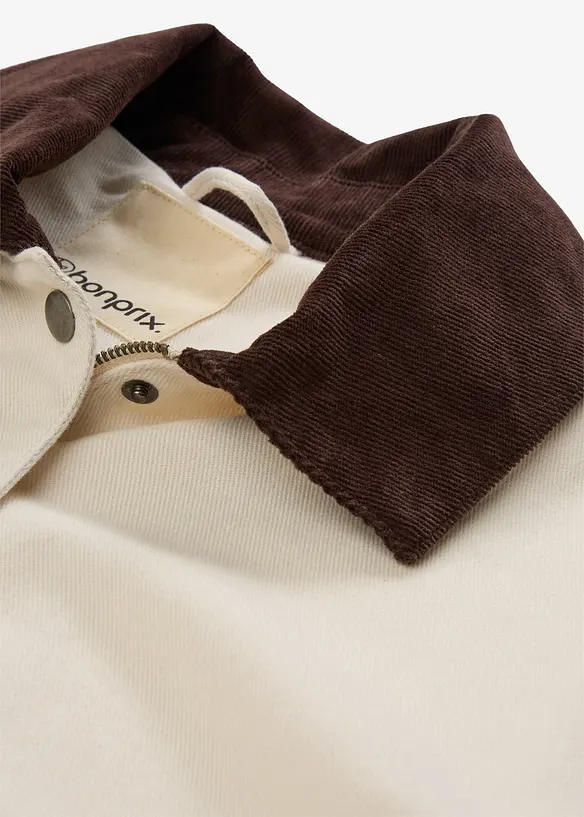 Veste légère en twill avec col en velours côtelé, bonprix