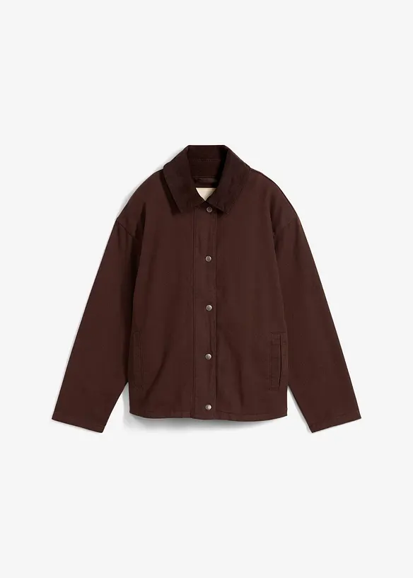 Veste légère en twill avec col en velours côtelé, bonprix