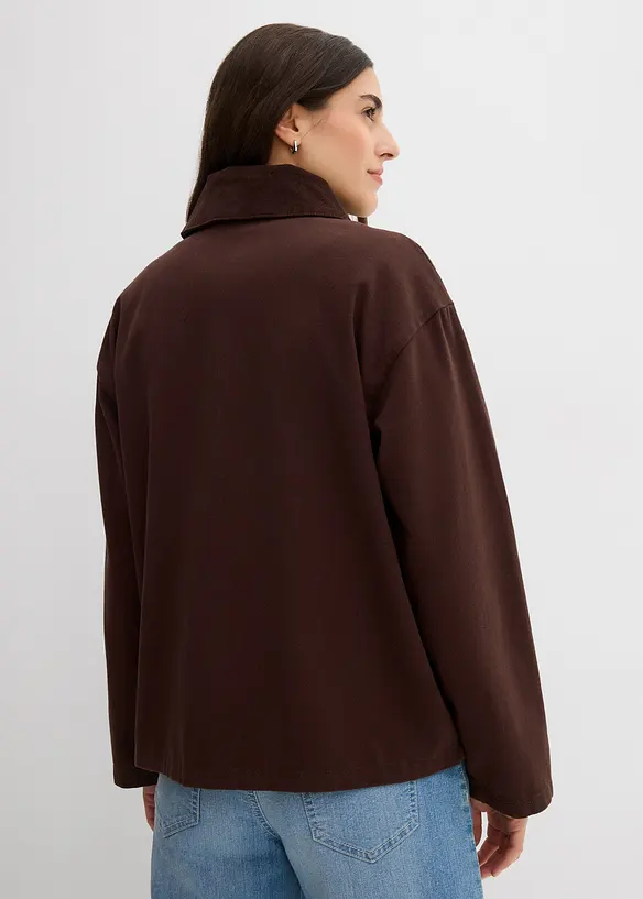 Veste légère en twill avec col en velours côtelé, bonprix
