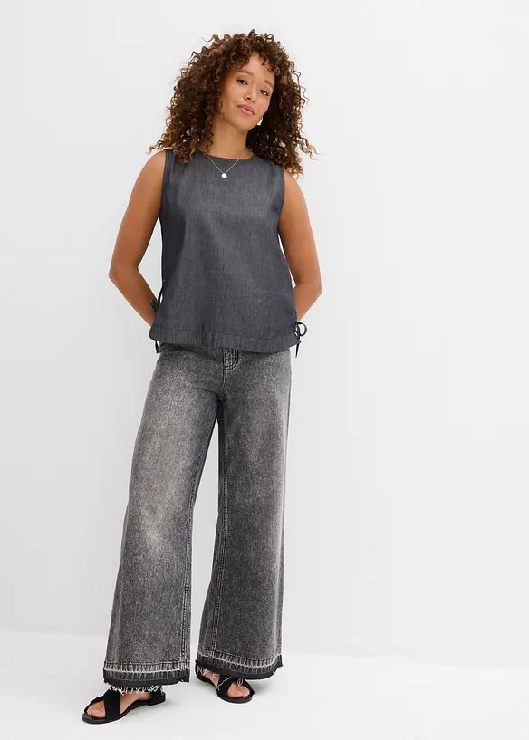 Jean large taille haute, raccourci, bonprix