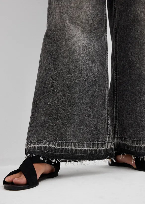 Jean large taille haute, raccourci, bonprix