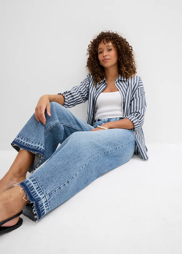 Jean large taille haute, raccourci, bonprix