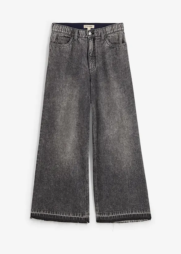 Jean large taille haute, raccourci, bonprix