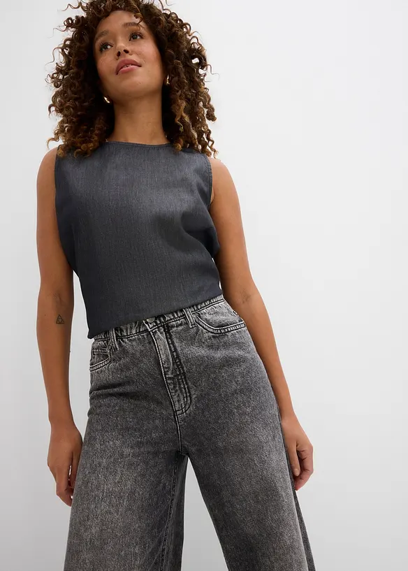 Jean large taille haute, raccourci, bonprix