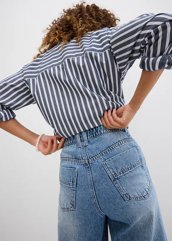 Jean large taille haute, raccourci, bonprix