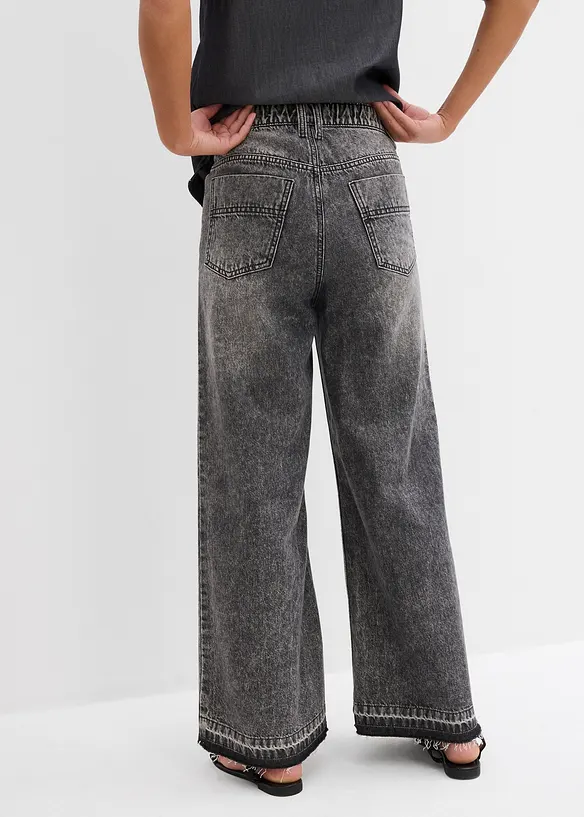 Jean large taille haute, raccourci, bonprix