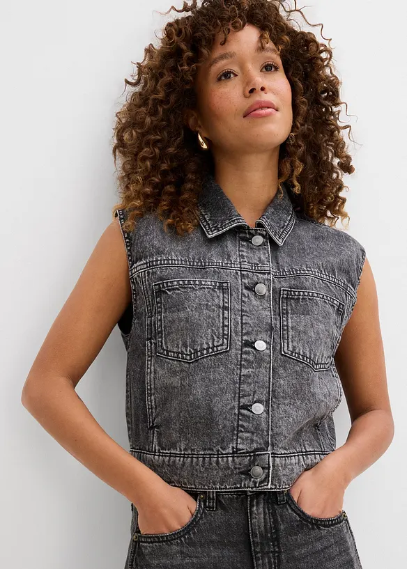 Gilet sans manches en jean, bonprix