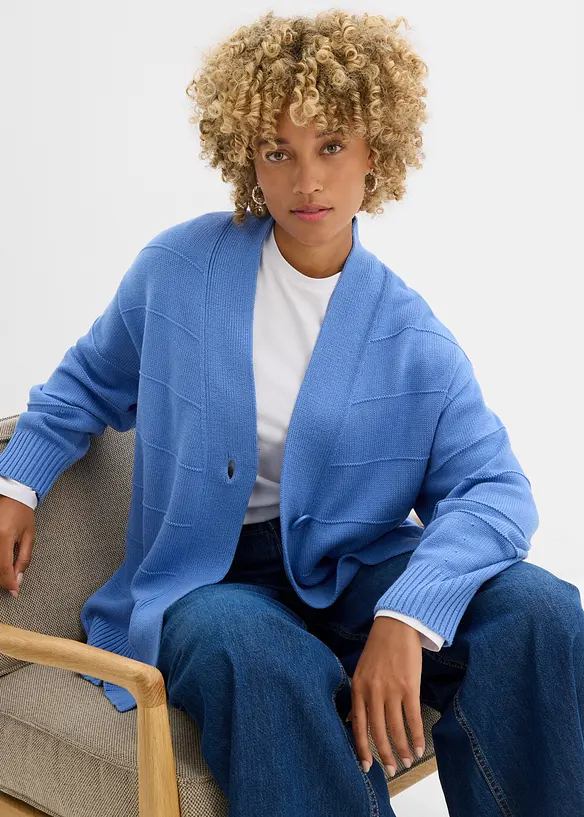 Gilet long en maille, bonprix