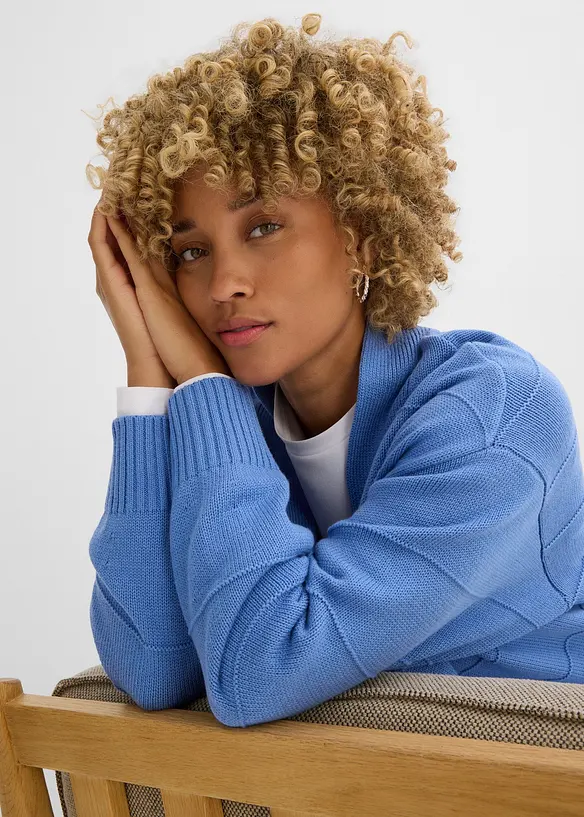 Gilet long en maille, bonprix