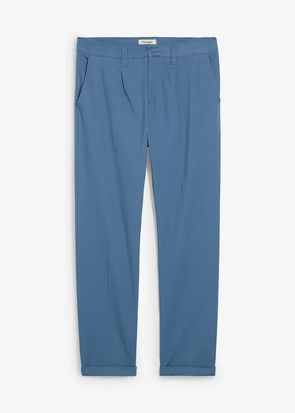 Pantalon droit à pinces en twill de coton, Regular, bonprix