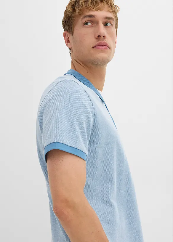 Polo en maille piquée à col zippé, bonprix