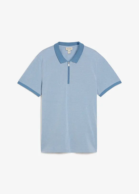 Polo en maille piquée à col zippé, bonprix