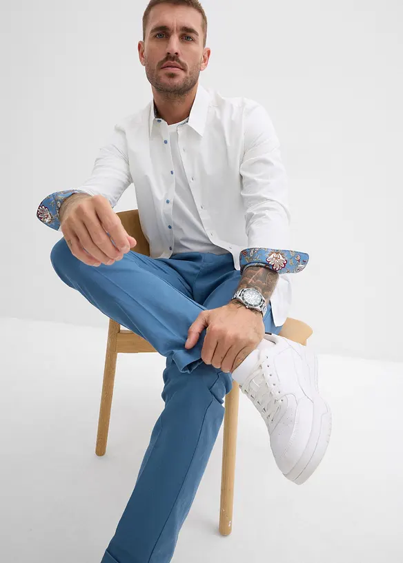 Chemise habillée 100% coton à détails contrastants, regular, bonprix