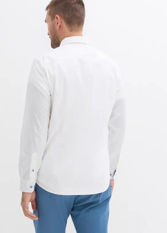 Chemise habillée 100% coton à détails contrastants, regular, bonprix