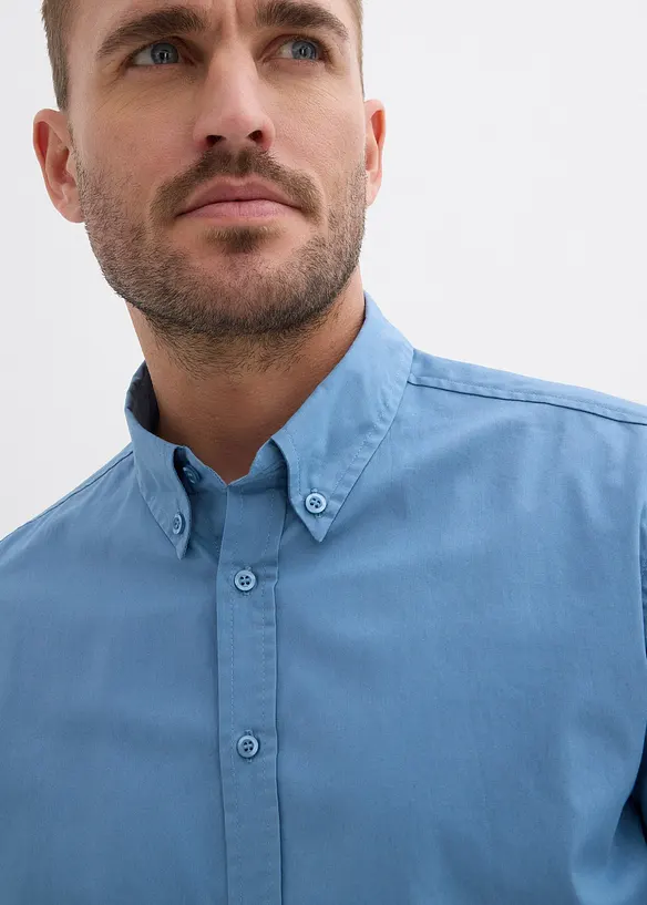 Chemise 100% coton avec applications coudes, bonprix